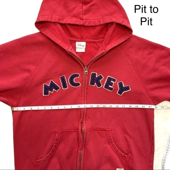 Vintage 90’s Retro Disney Store Mickey Mouse Zip Hooded Sweatshirt Size Small - Picture 11 of 17